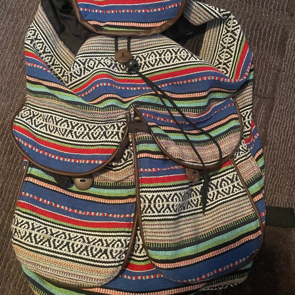 Boho Drug Rug Backpack Napsack